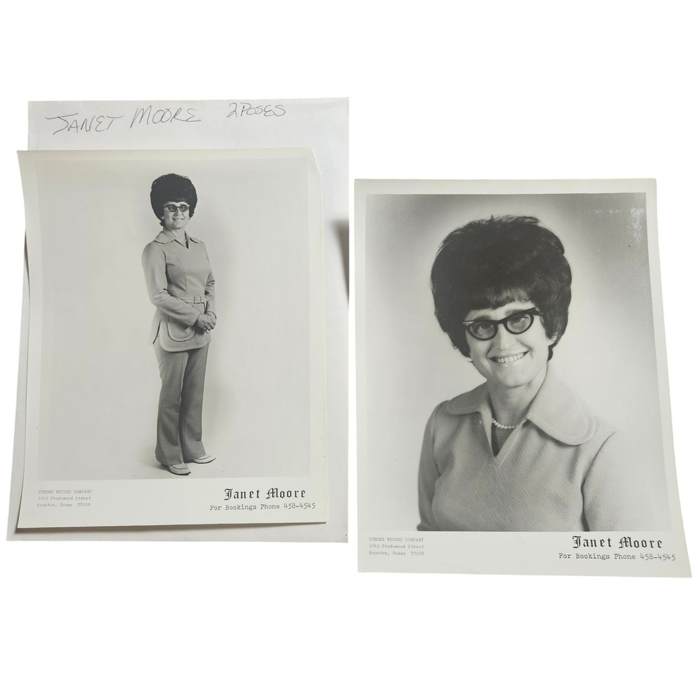 Lot of 2‎ Janet Moore Vintage 70s Texas Country Music Singer 8x10 Press Photos